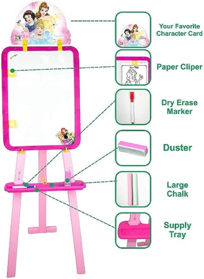 LONGMIRE Magnetic Writing Activity Board for Kids with Stand White Board Black Board for Boys Girls Board for Home Kids School with Plastic Frame Made in India (5 in 1 Easel Board) - Image 3